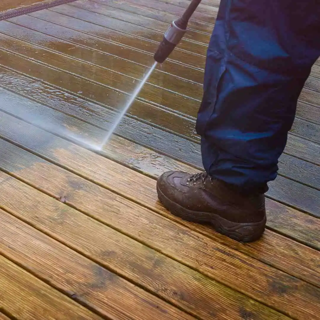 pressure washing deck