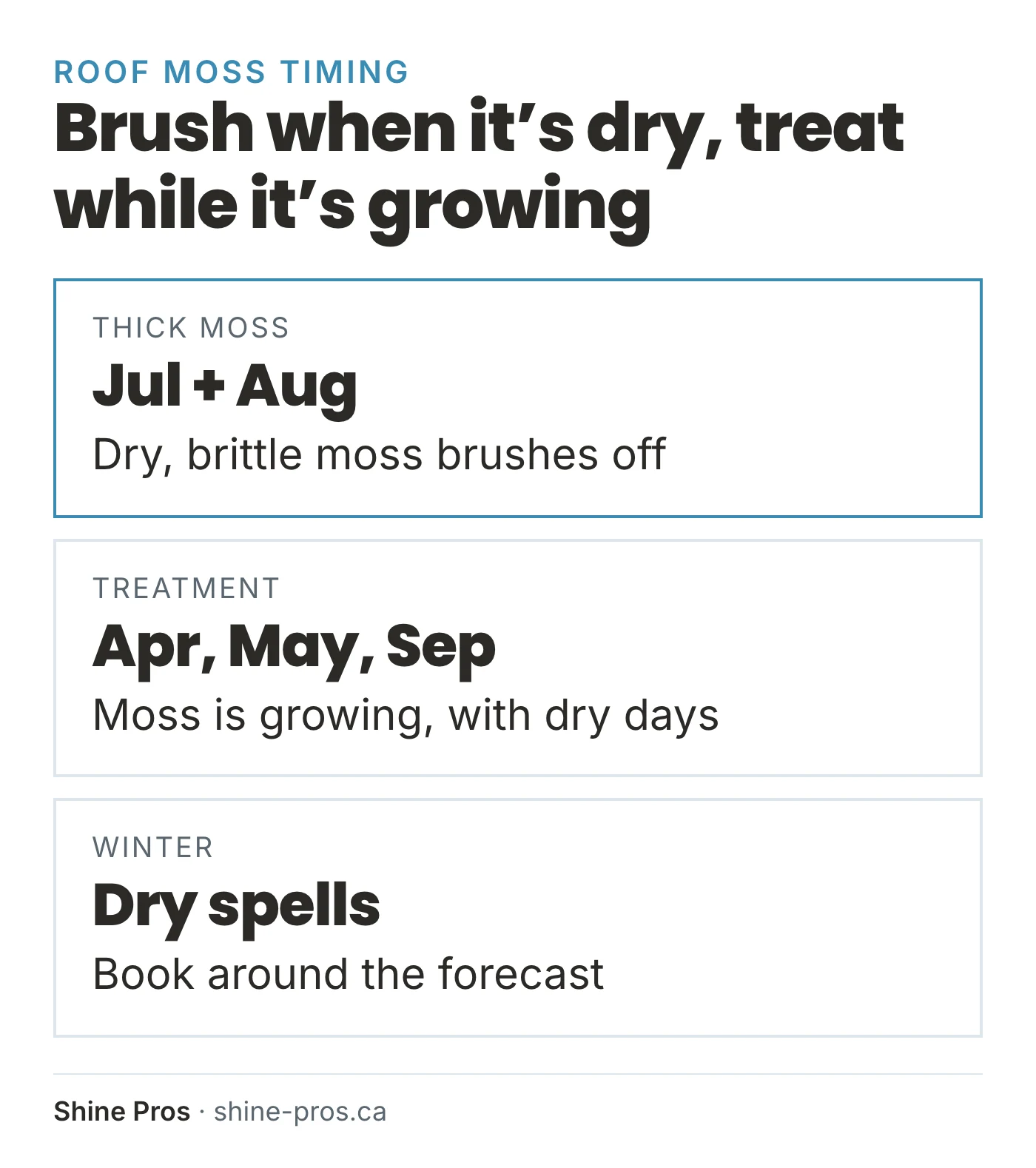 When to brush, when to treat and when to wait for a dry spell on a Victoria roof